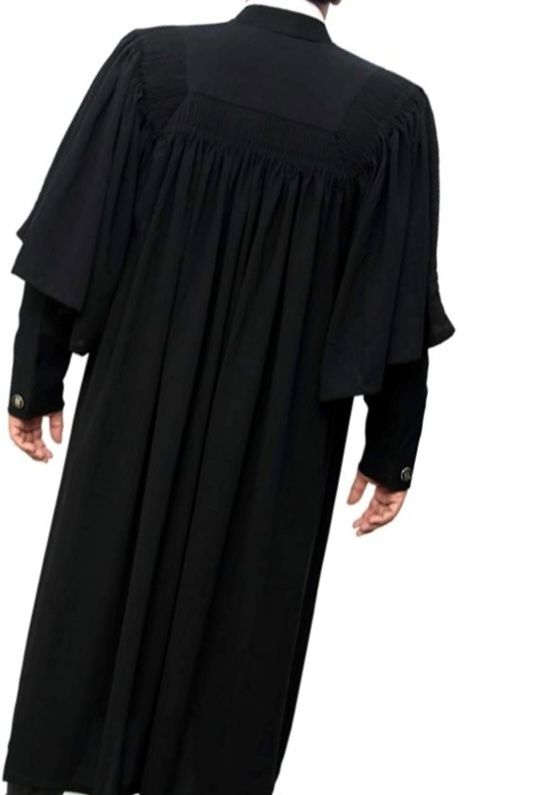 Advocates Gown Jet-black Imported Spun Rayon(Indonesia )