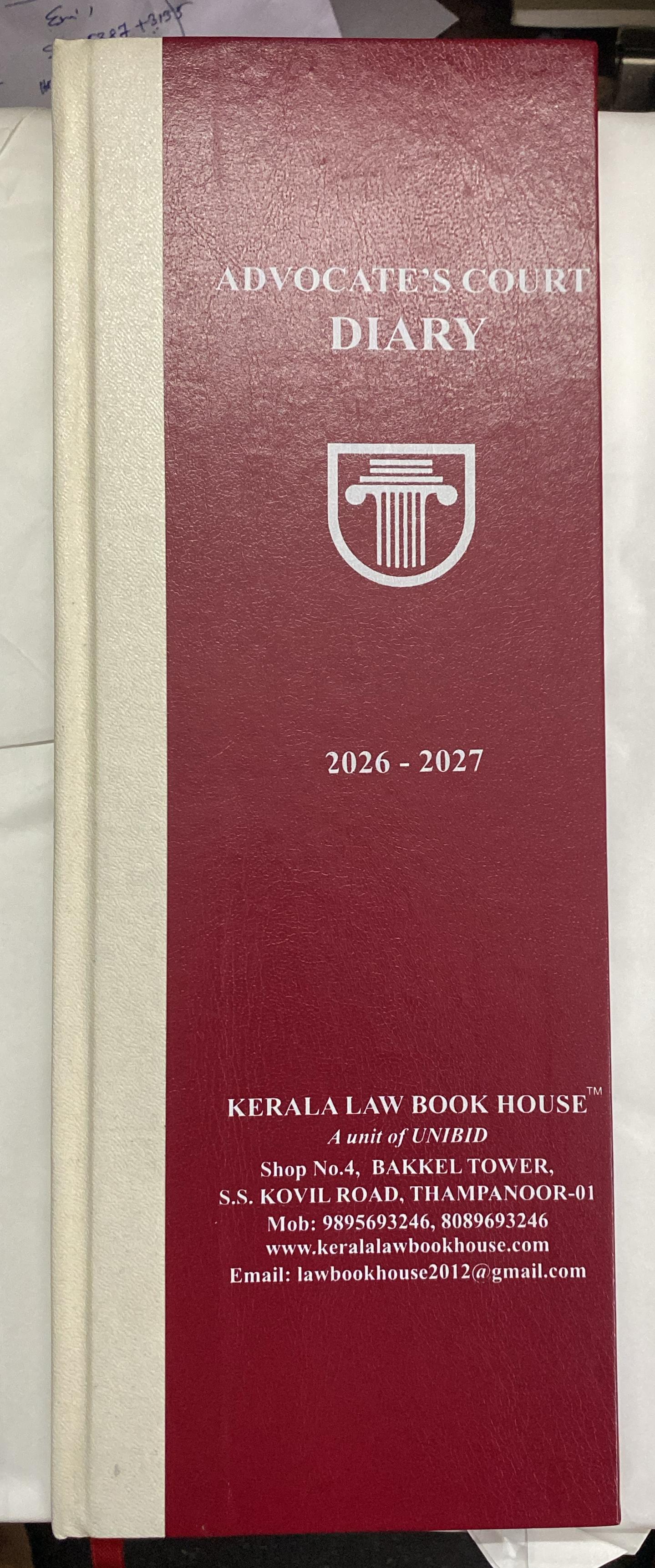 Advocate's Court Diary 2026 Legal Size Rexin cover