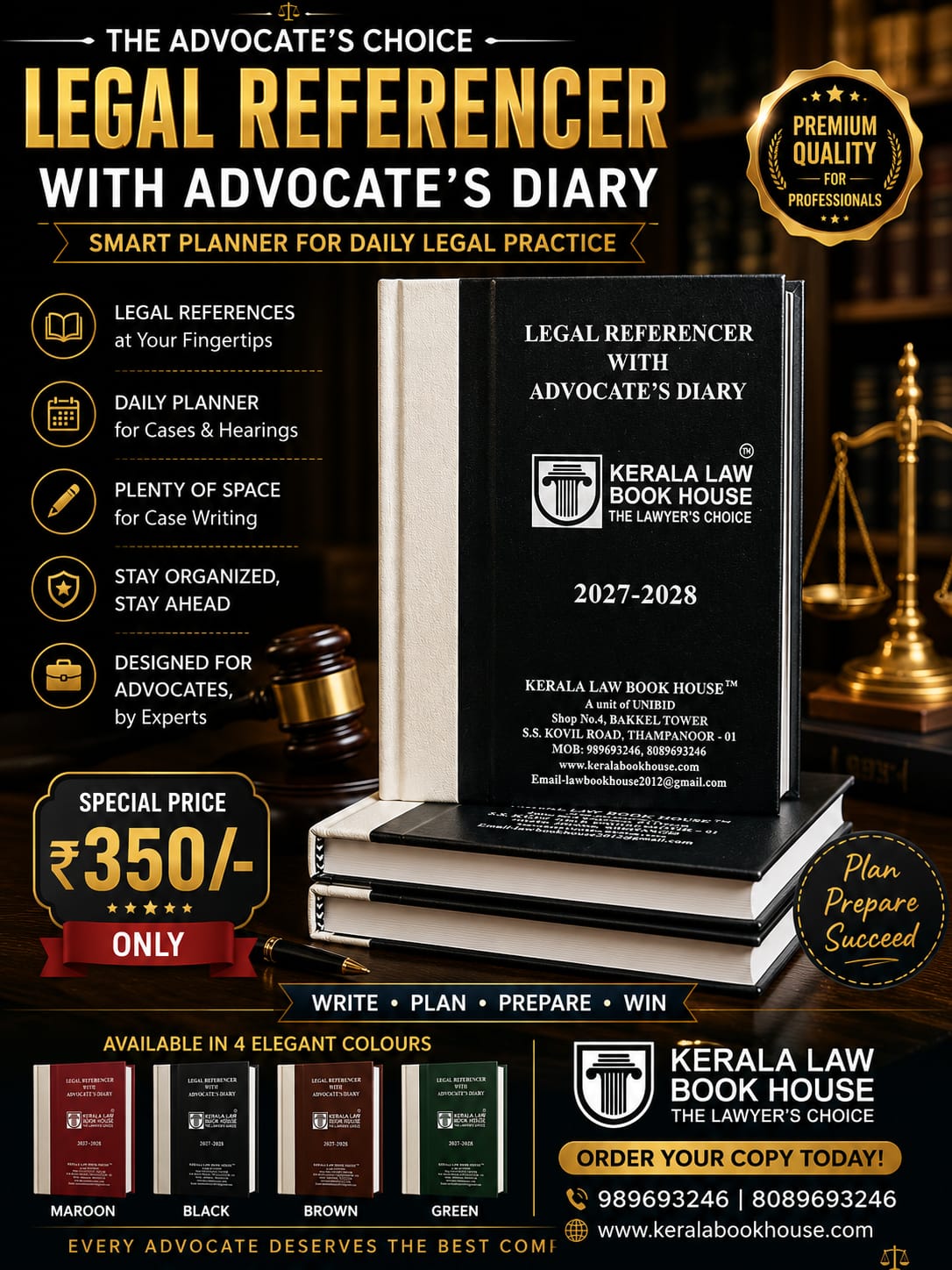 LEGAL DIARY HALF SIZE-2027-2028 HB