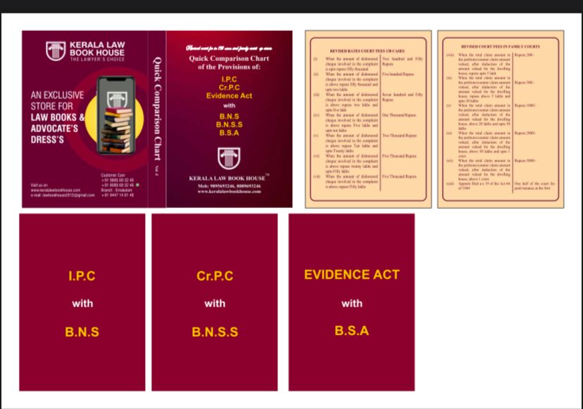 QUICK COMPARISON I.P.C,Cr.P.C,Evidence Act with B.N.S,B.N.S.S,B.S.A