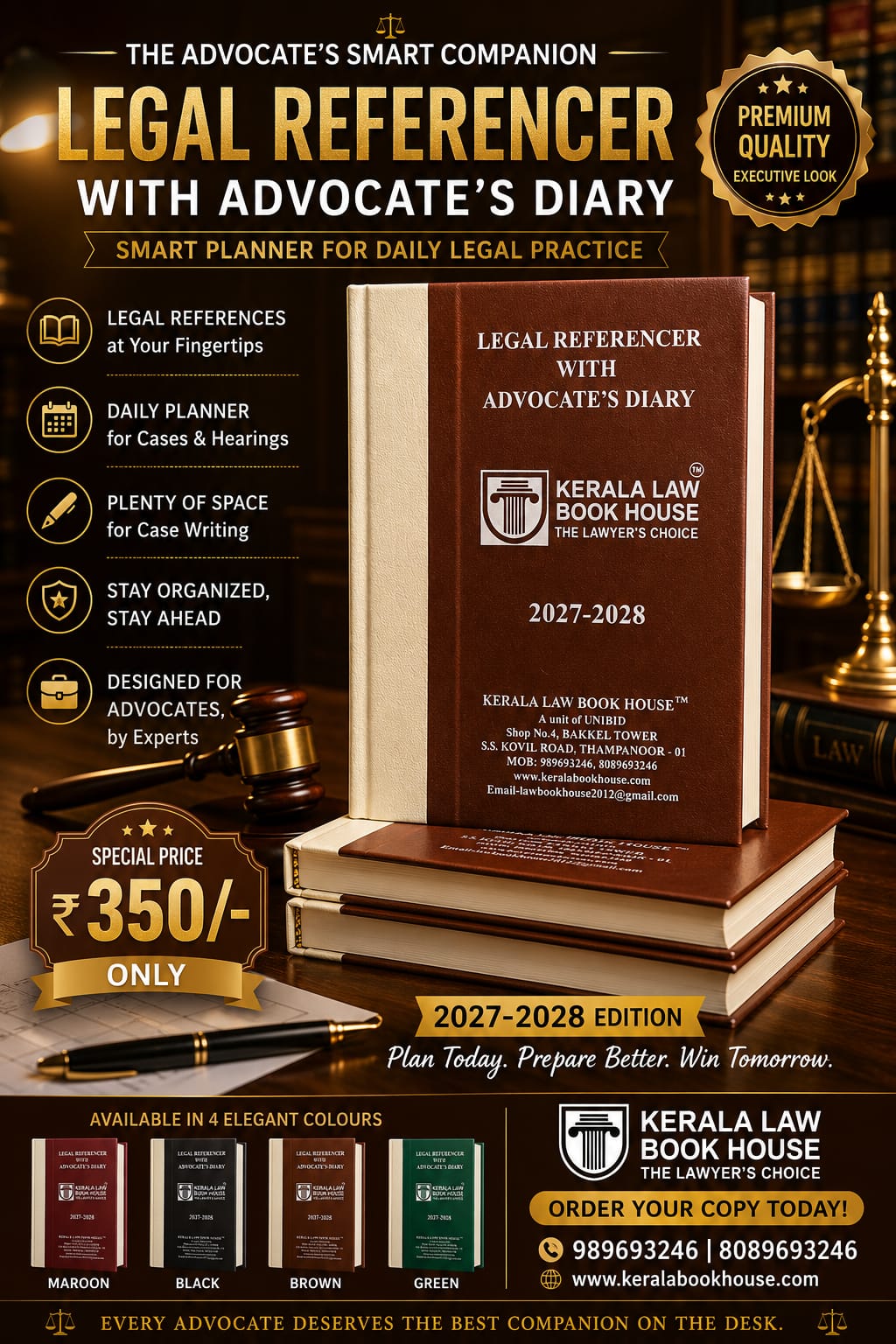 LEGAL DIARY HALF SIZE-2027-2028 HB