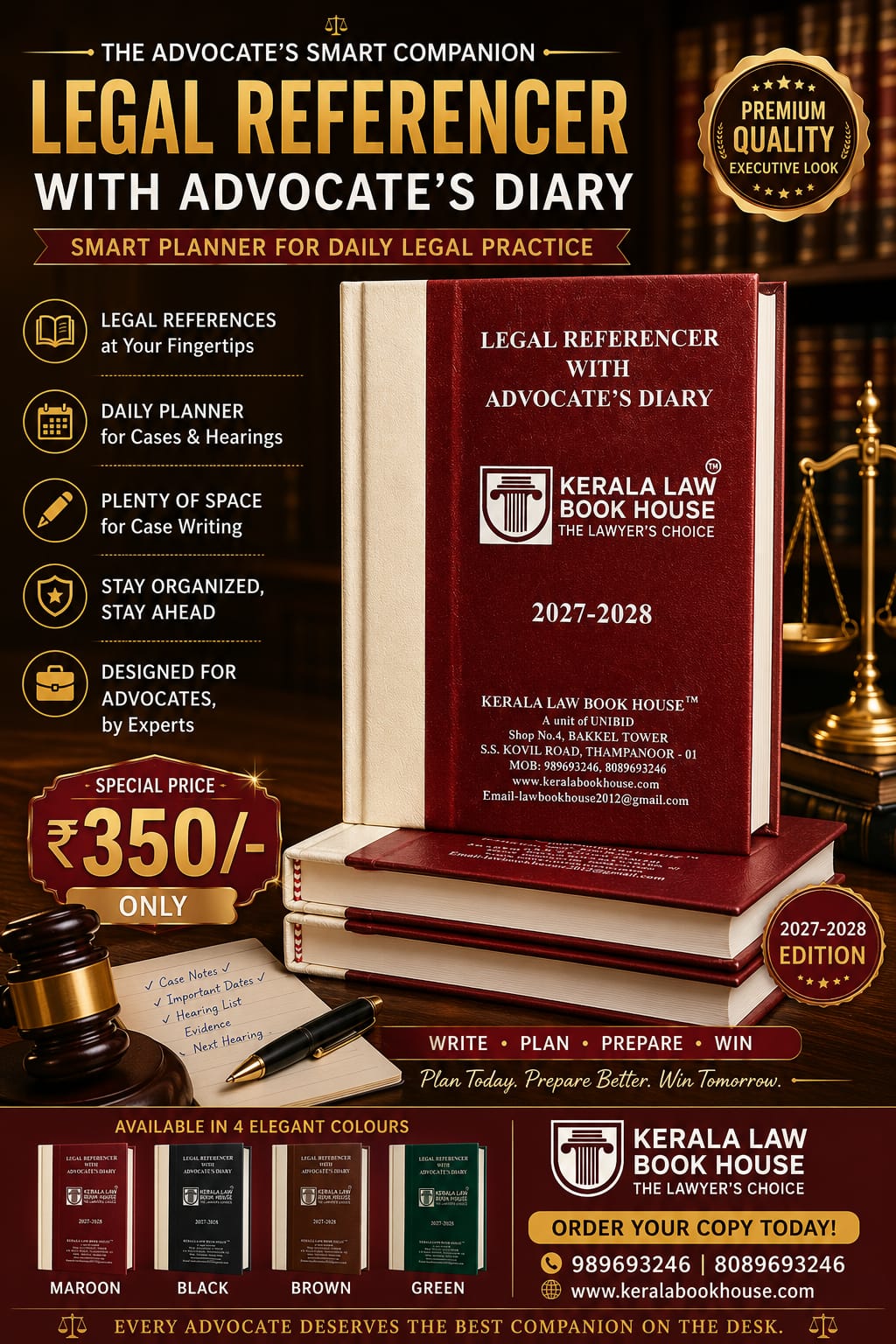 LEGAL DIARY HALF SIZE-2027-2028 HB